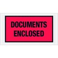 Box Packaging Full Face Envelopes, "Documents Enclosed" Print, 10"L x 5-1/2"W, Red, 1000/Pack PL436